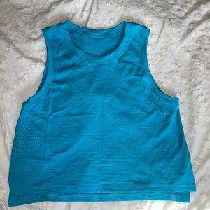 Lululemon Aqua Cropped Athletic Tank!
